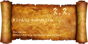Király Kordélia névjegykártya